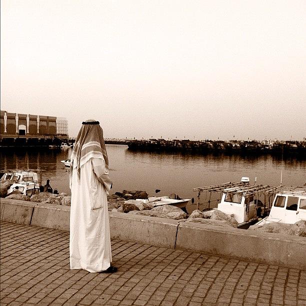 Old Photograph - Enjoying The View #kuwait #kot #sea by Jassim Mohammad