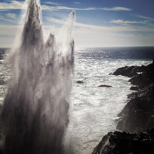 Nature Photograph - Ensenada Mexico Blowhole by Todd Peoples