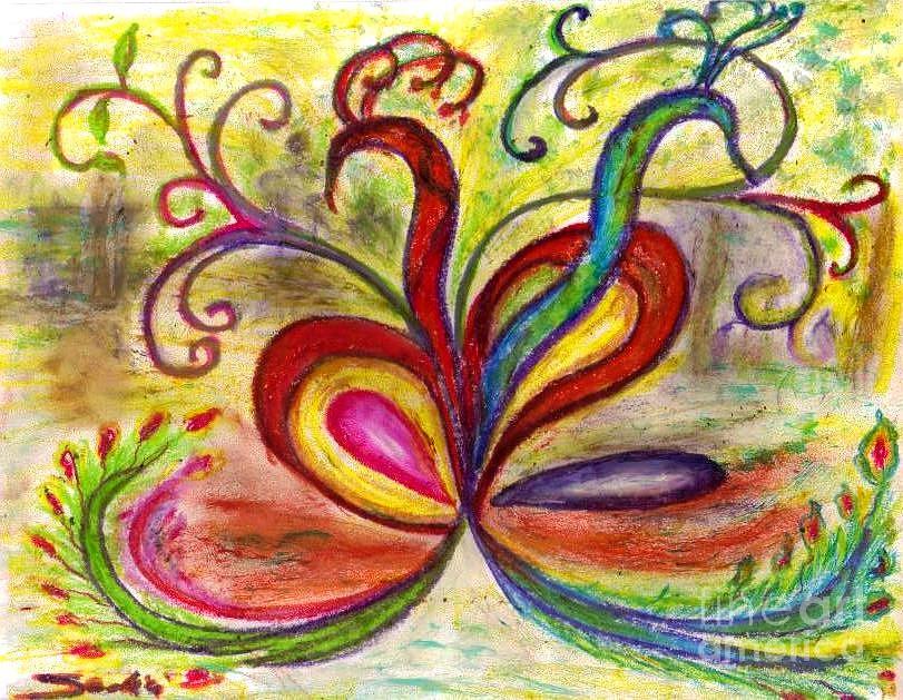 Fantasy Painting - Entagled Love by Mary Sedici Fantasy Painting - Entagled Love by Mary Sedici