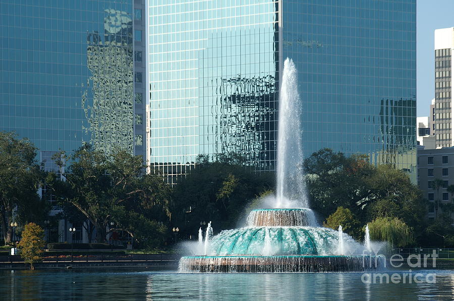 Eola Fountain Of Orlando Photograph