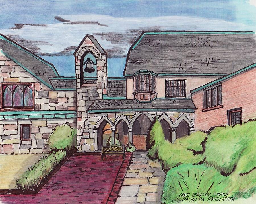 Episcopal Church Essex Street Drawing by Paul Meinerth
