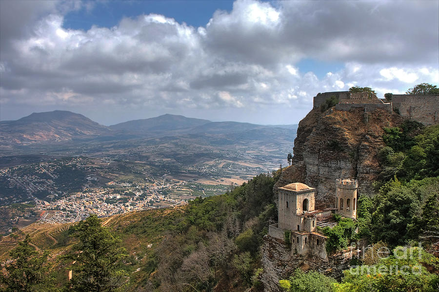Mountain Photograph - Erice Castle Sicily by Anik Messier