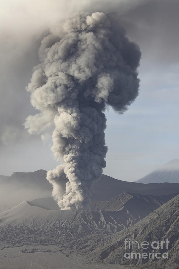 Massif Photograph - Eruption Of Ash Cloud From Mount Bromo by Richard Roscoe