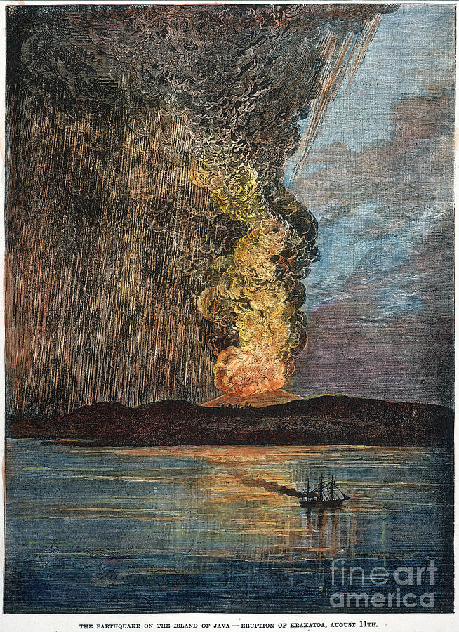 Eruption Of Krakatau, 1883 Photograph by Granger