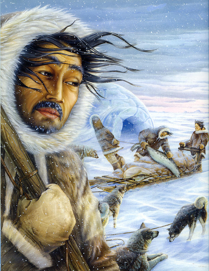 Eskimo Hunt Mixed Media by Anne Wertheim