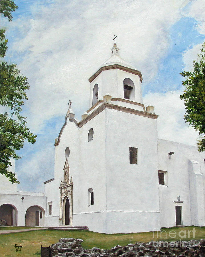 Espiritu Santo Mission Painting by Jimmie Bartlett