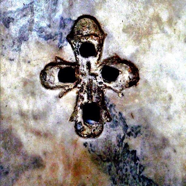 Turkey Photograph - Etched #cross In The Original #marble by Michelle Behnken
