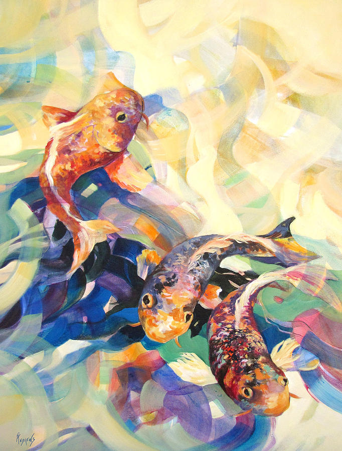 Ethereal Koi 3 Painting by Rae Andrews