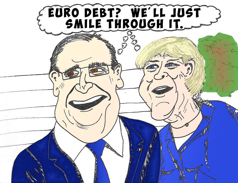 Euro Debt Caricature Mixed Media By OptionsClick BlogArt Pixels