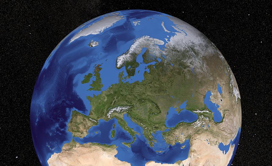 Europe, Satellite Image Photograph by Nasagsfc-svs