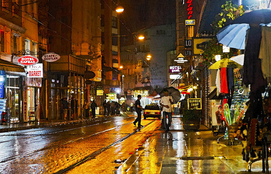 Turkey Photograph - European City Rainy Night by Kantilal Patel