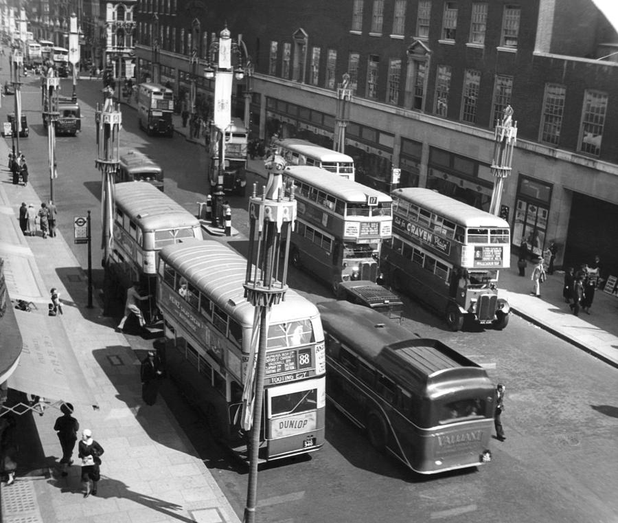 London Photograph - Ev1972 - Buses On Oxford Street, London by Everett