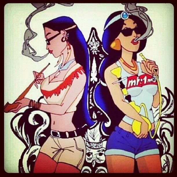 disney princesses smoking