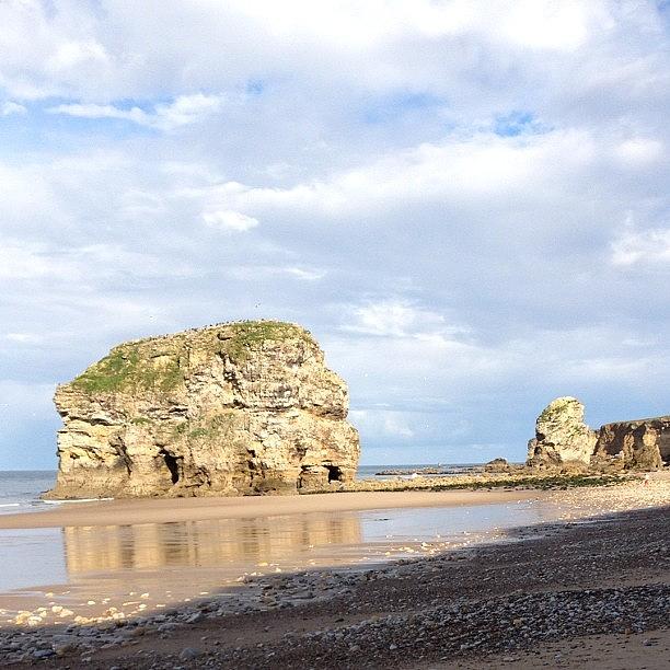 Durham Photograph - Evening At Marsden Rock #iphoneography by Dave Lee