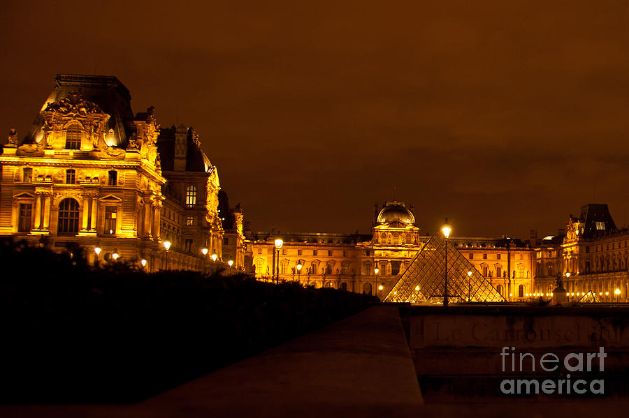 Paris Photograph - Evening at the Louvre by Bob and Nancy Kendrick