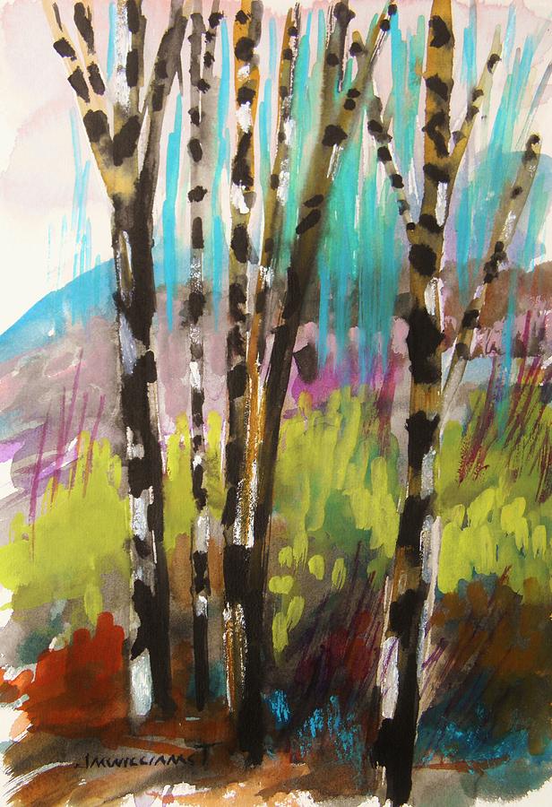 Evening Birches Painting by John Williams
