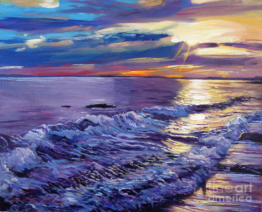 Evening Coastline Painting by David Lloyd Glover