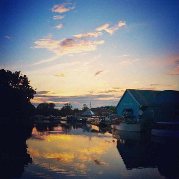 England Photograph - Evening On The Canal #sundown #sky #sun by Rob Harris