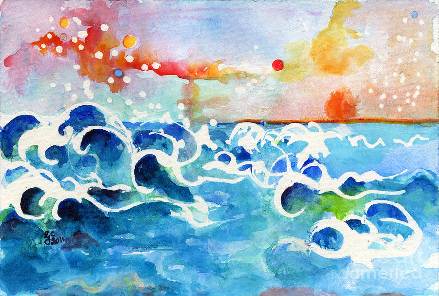 Sunset Painting - Evening Tide by Ginette Callaway