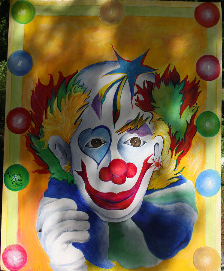 Everybody Loves A Clown Painting by Virginia Bond