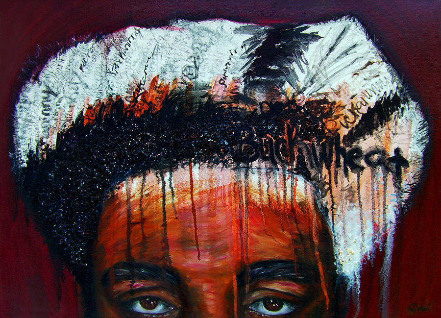 Portrait Painting - Excuse Me Buckwheat has not been recovered by black people as a positive representation of their rea by Angie  Redmond Artist