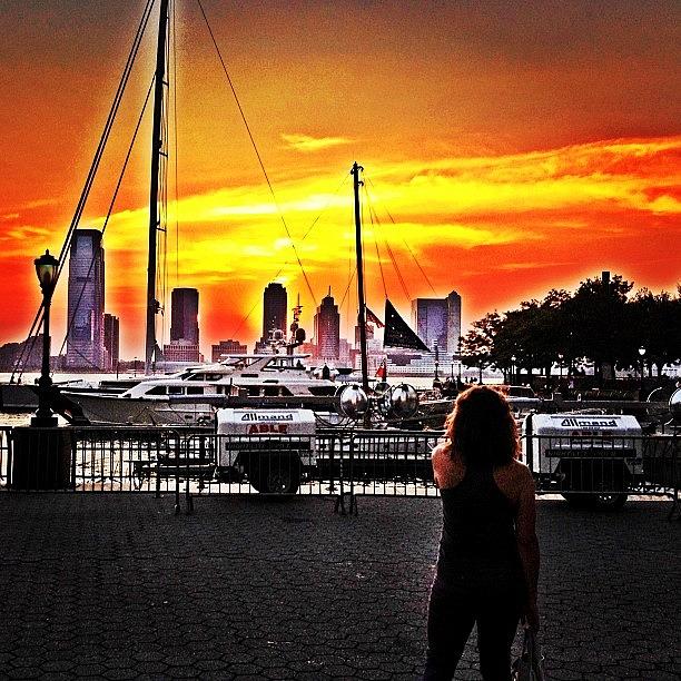 Sunset Photograph - Excuse Me While I Kiss The Sky #nyc by Taylor Grand