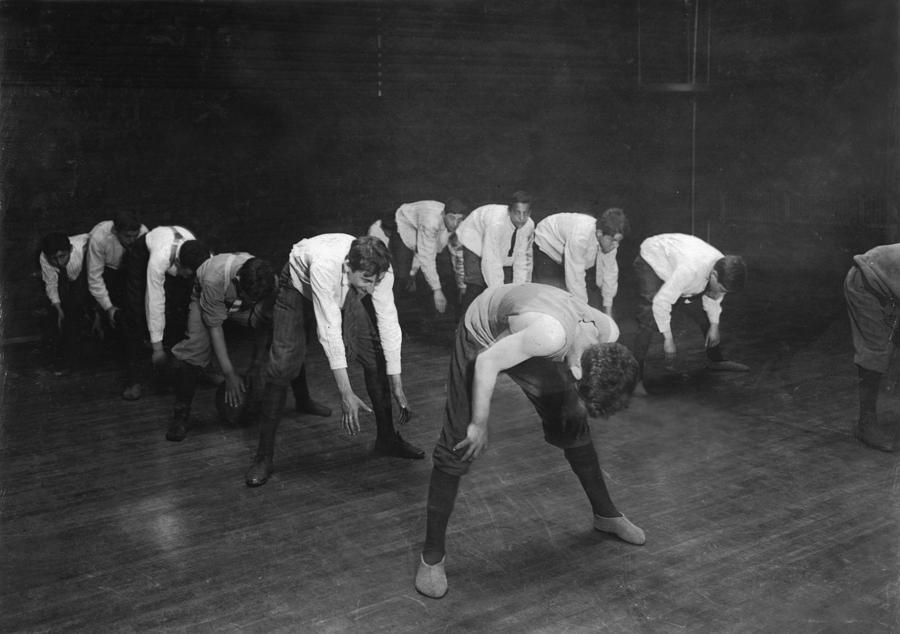 Lewis Wickes Hine Photograph - Exercising, Original Caption A Game by Everett