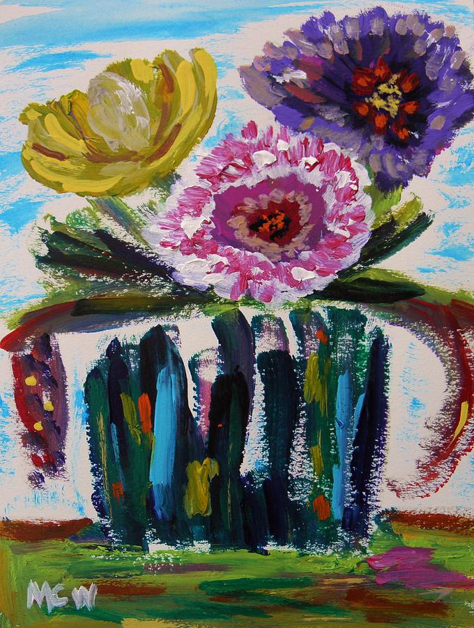 Flower Painting - Exotic Bouquet in Bold Color by Mary Carol Williams