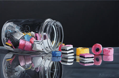 Ball Jar Painting - Eye Candy by K Henderson by K Henderson