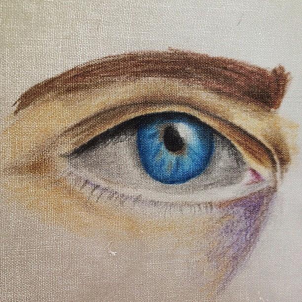 Blue Photograph - Eye Sketch #picfx #canvas #sketch by Grace Shine