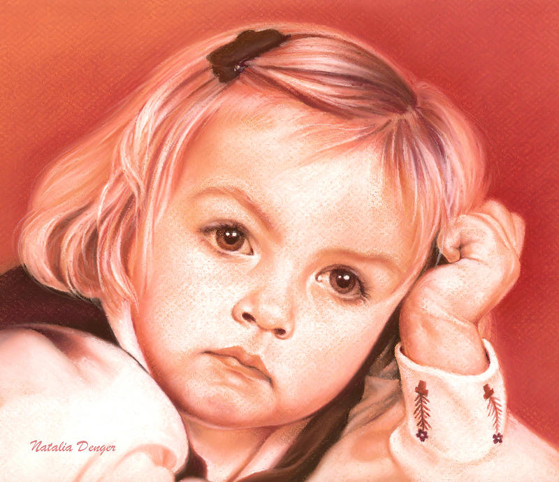 Eyes of a Little Girl Drawing by Natasha Denger