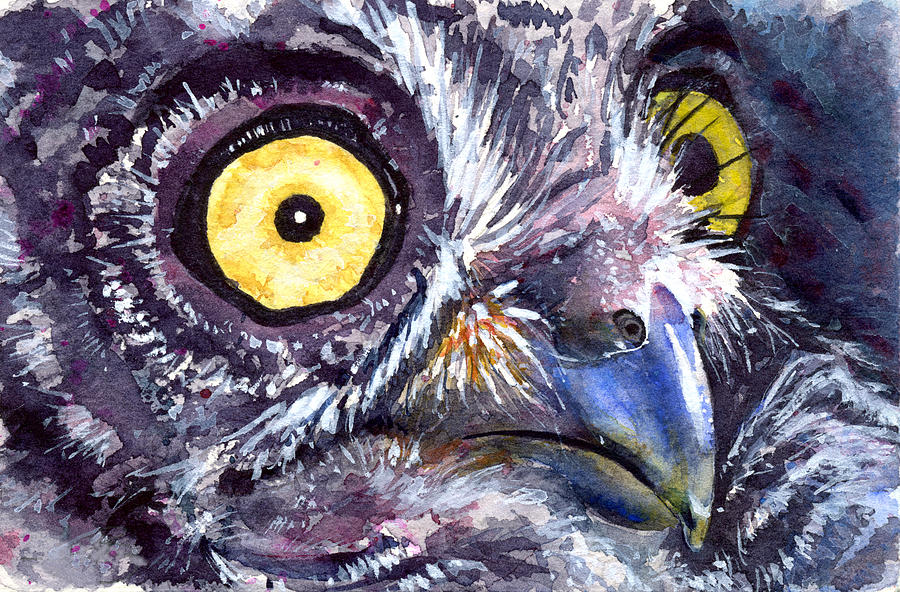 Eyes of Owls 21 Painting by John D Benson