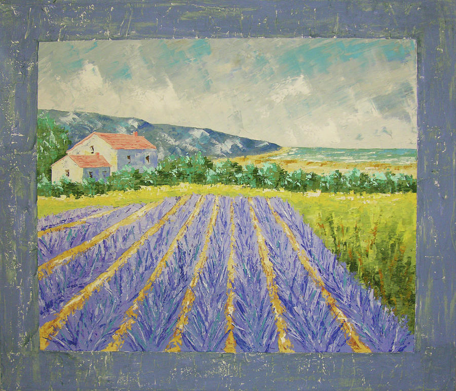Eze Lavender South of France Painting by Frederic Payet