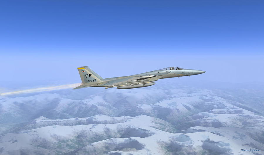 Viper Digital Art - F-16c Fighting Falcon by Walter Colvin