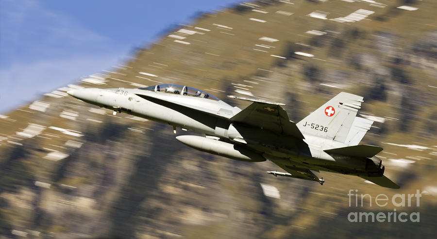 Mountain Photograph - F18 Hornet by Ang El