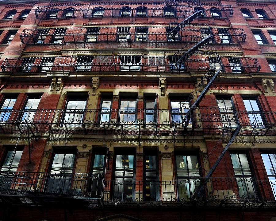 Facade and Fire Escape Photograph by Mark Valentine