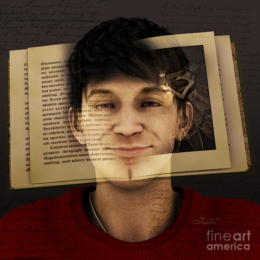 Book Digital Art - Face Book by Jutta Maria Pusl