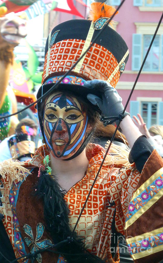 Faces of Carnival.Orange Photograph by Anna  Duyunova