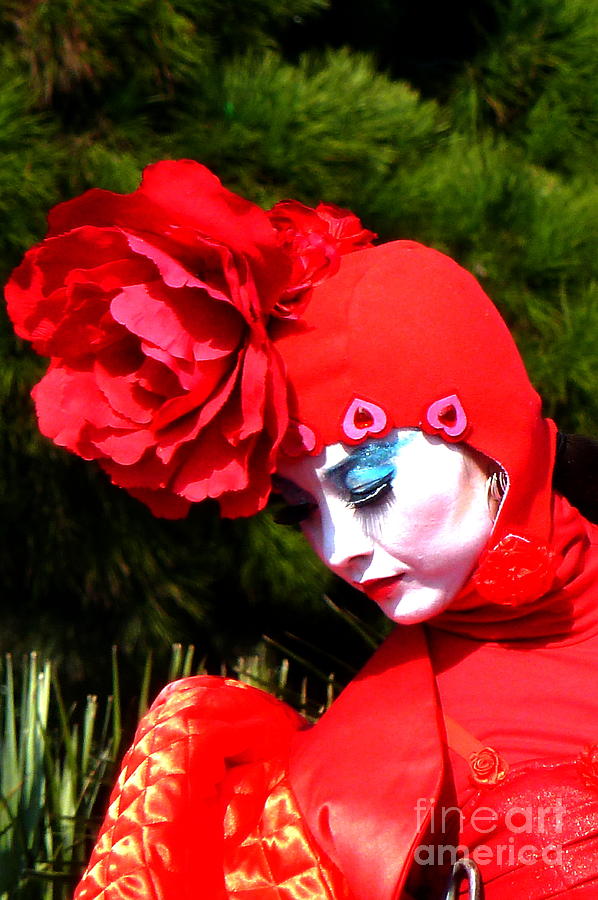 Faces of Carnival.Red Photograph by Anna  Duyunova