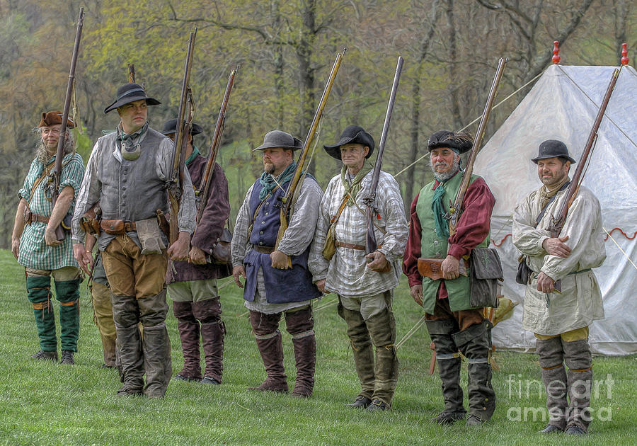 Faces of the American Revolution Militia Soldiers     Digital Art by Randy Steele