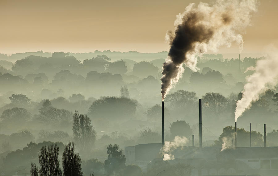 Factory Chimneys Belch Smoke Photograph by Colin Monteath