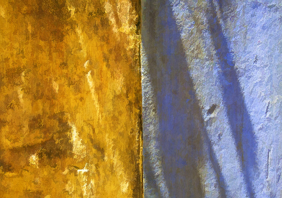 Faded Yellow and Blue Plaster Walls Meet Photograph by David Letts