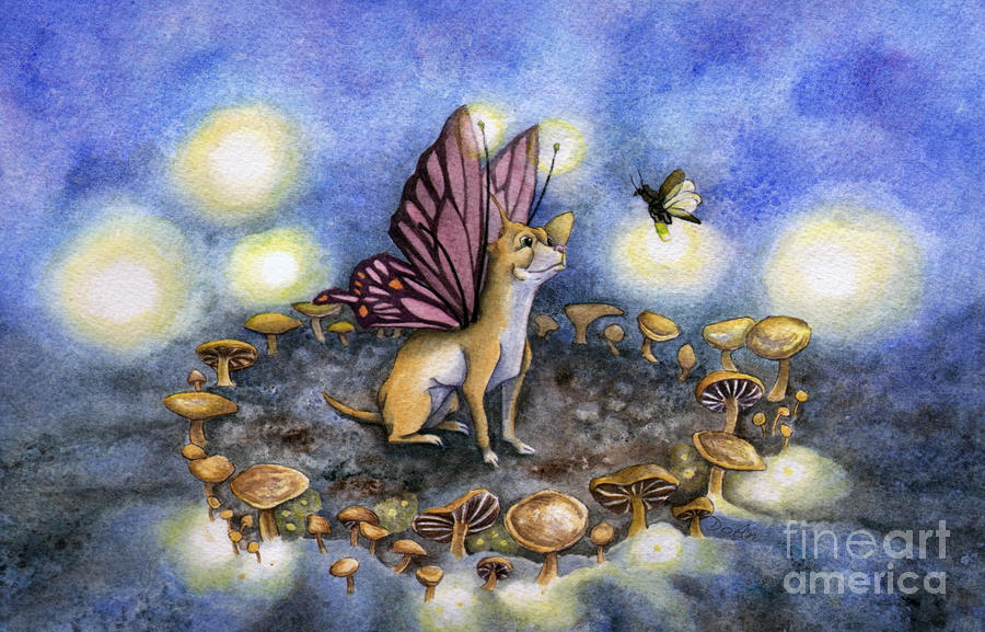 Faerie Dog Meets In The Faerie Circle by Antony Galbraith