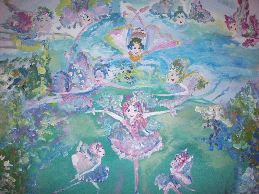 Fairy sky dive for Charity Painting by Judith Desrosiers