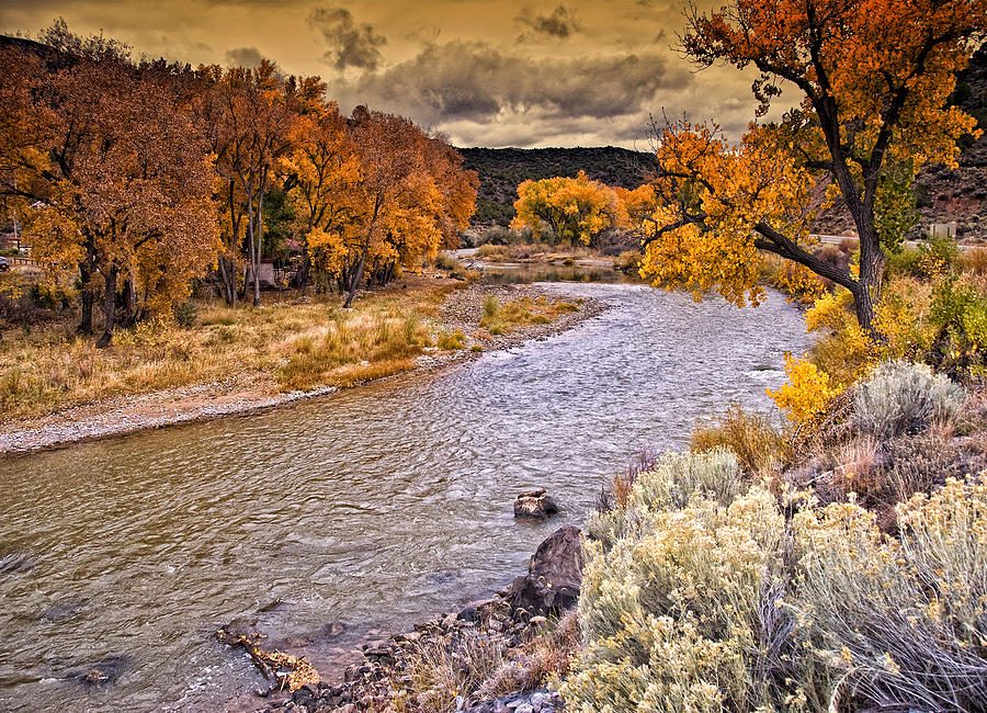 Fall Photograph - Fall along the Rio Grande by Beverly Hanson