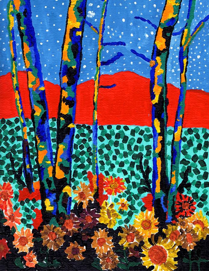 Fall Aspens Painting by Connie Valasco