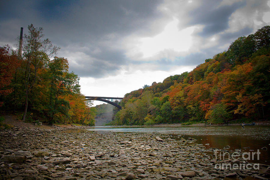 Fall Photograph - Fall below the bridge by Ken Marsh
