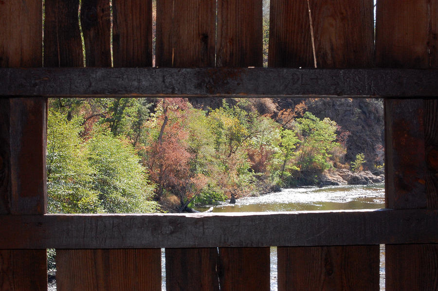 Fall Bridge Window  Photograph by Holly Blunkall