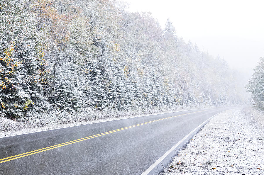 Fall Color And Snow Along The Highland Scenic Highway Photograph