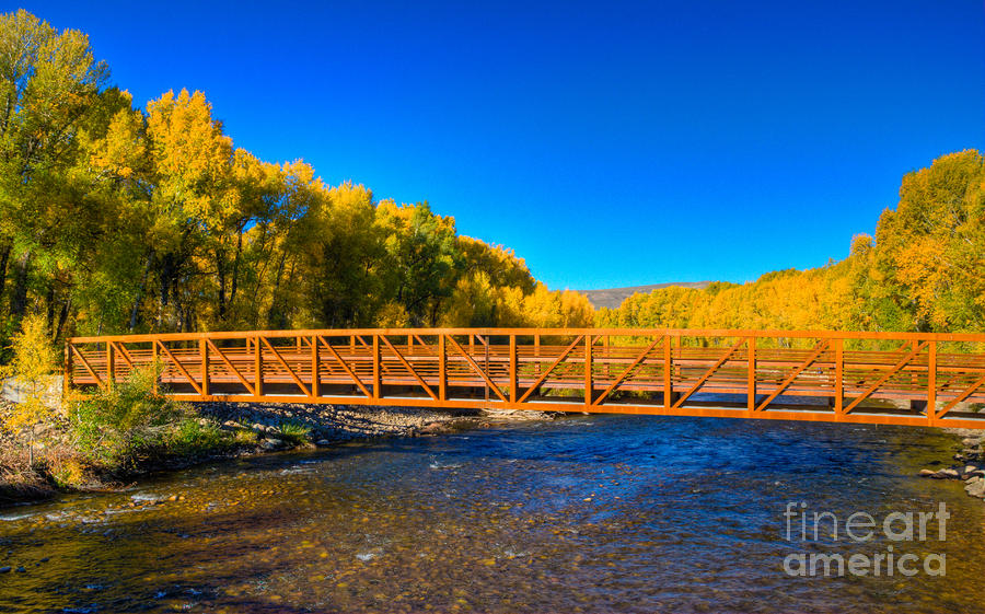 Fall Colors at the Gunnison River Bridge Photograph by Harry Strharsky